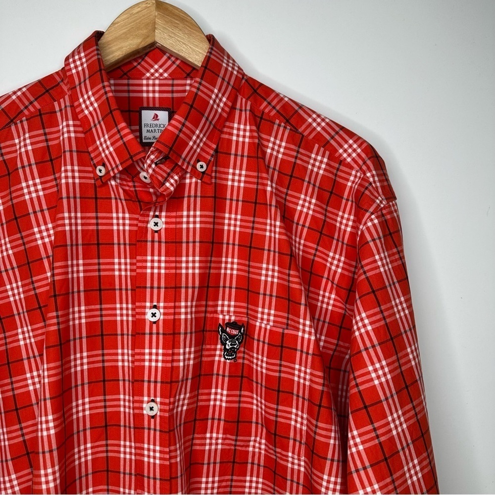 Fredrick Martin NC State Wolfpack Extra Fine Cotton Button Down Shirt Size XL